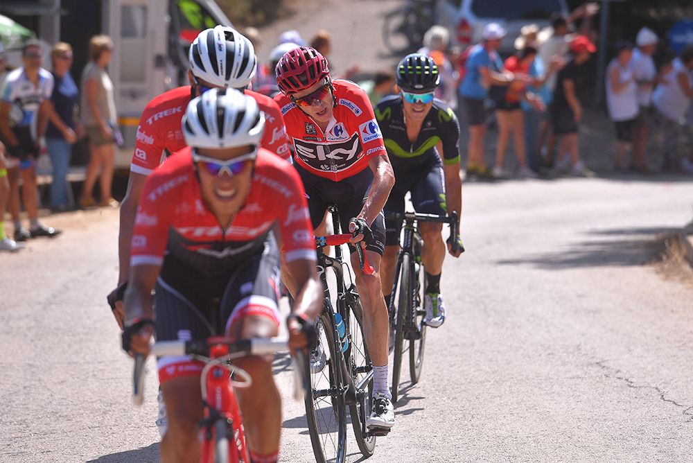 Jarlinson Pantano rides for Alberto Contador during stage 6 at the Vuelta