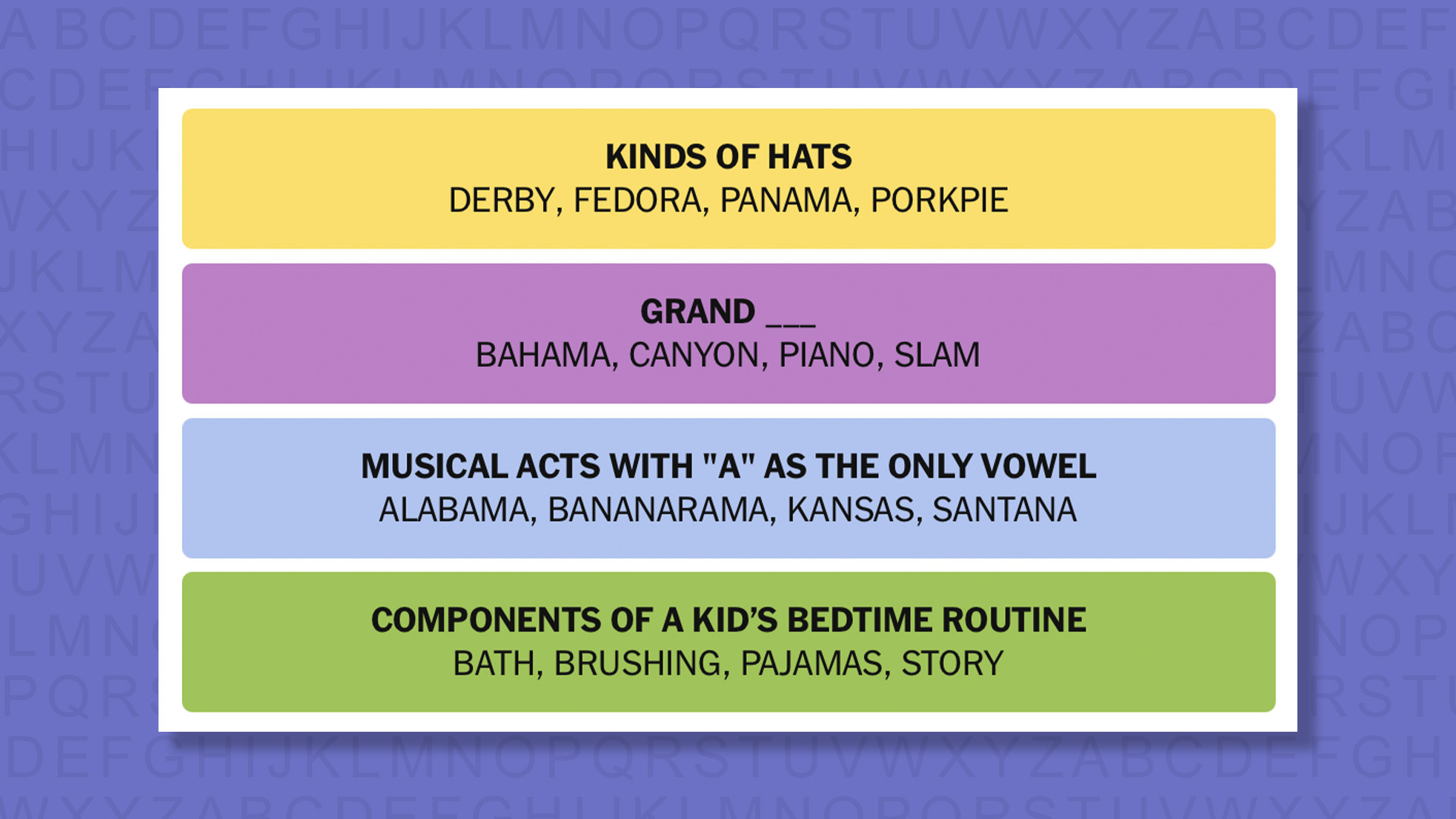 إجابات NYT Connections للعبة 950 على خلفية أرجوانية