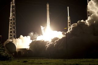 Engines Ignite for SpaceX Falcon 9 Launch