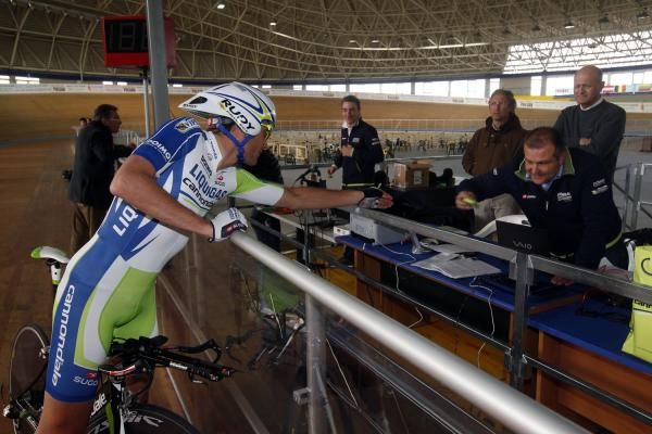 Basso hands over his SRM computer after his test