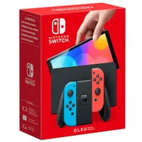 Nintendo Switch OLED (Neon Blue/Red) | £309.99 at Amazon
While it looks like the original Switch at first glance, this model still gets you all the benefits of the OLED model - a larger screen with superior colour and contrast, an ethernet port built into the dock, and a much better kickstand.