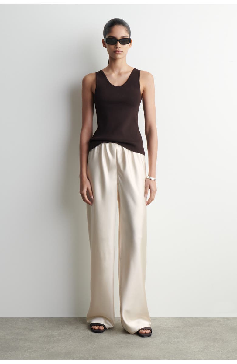 Satin Wide-Leg Pants