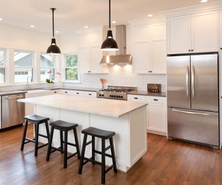 New clean kitchen in modern luxury home