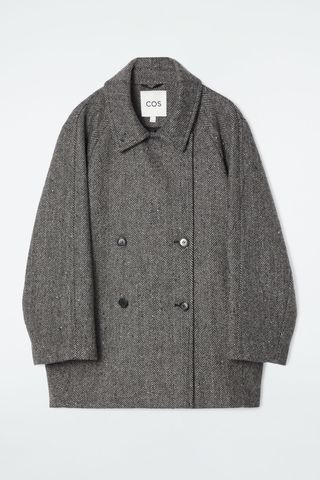 Oversized Double-Breasted Wool Pea Coat