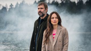 Rossif Sutherland and Kristin Kreuk in Murder in a Small Town