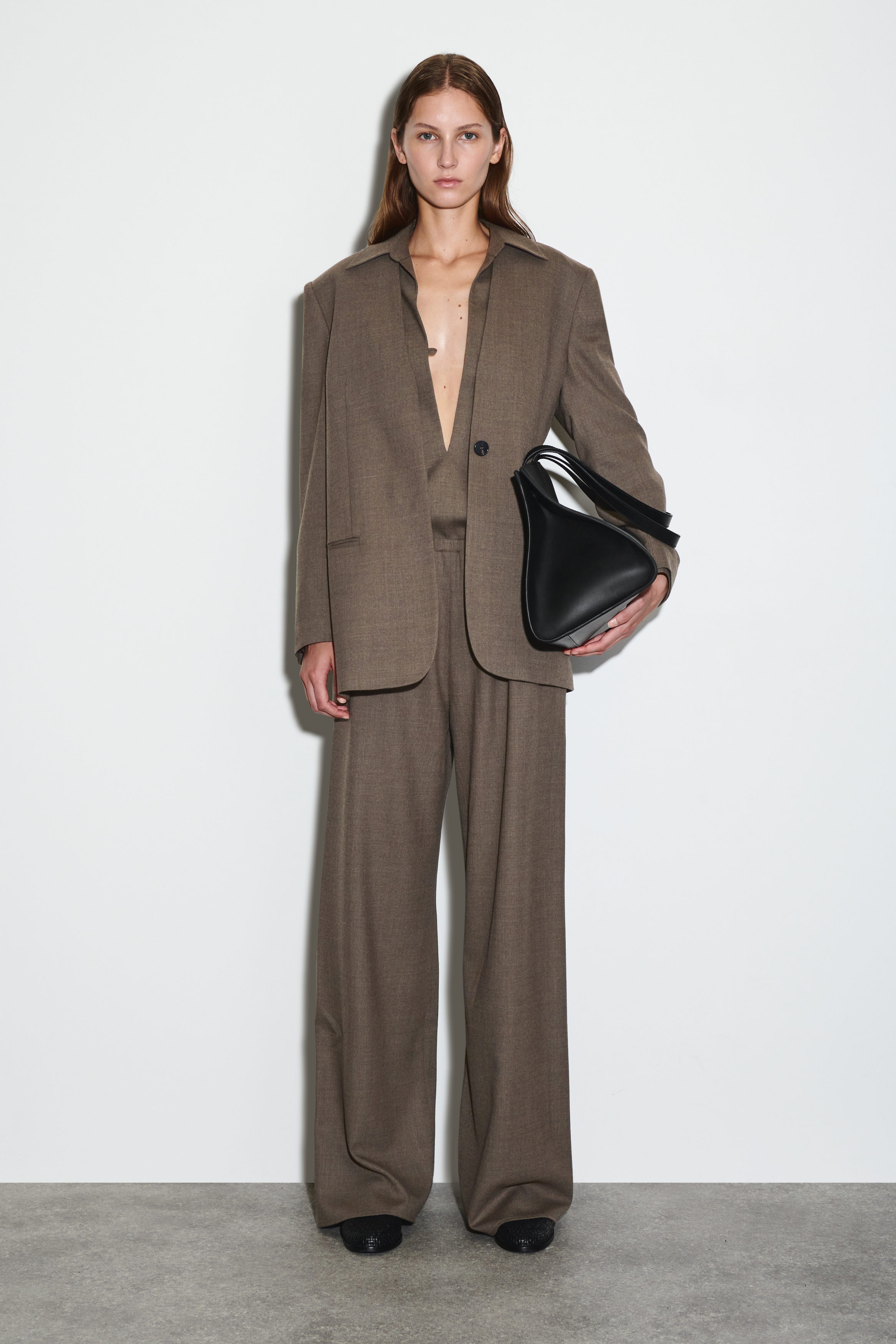 Wool-Blend Wide-Leg Trousers