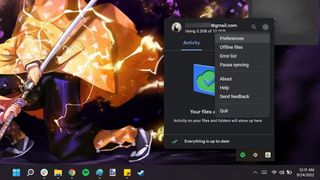Drive for desktop in system tray on Windows 11