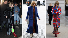 Anna Wintour wears python print boots January 2025