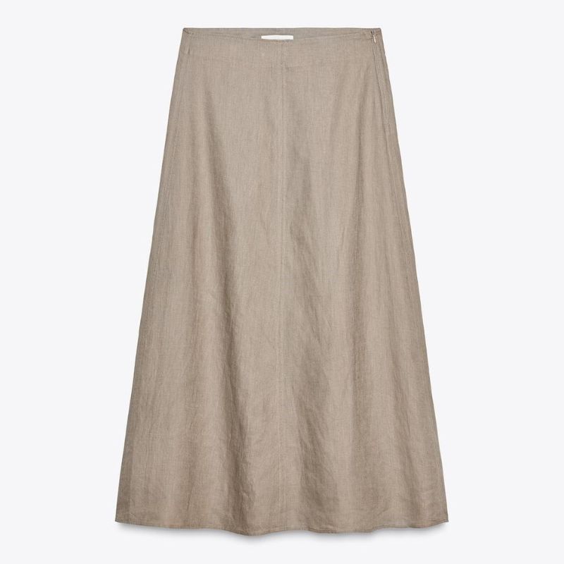 A-Line khaki skirt