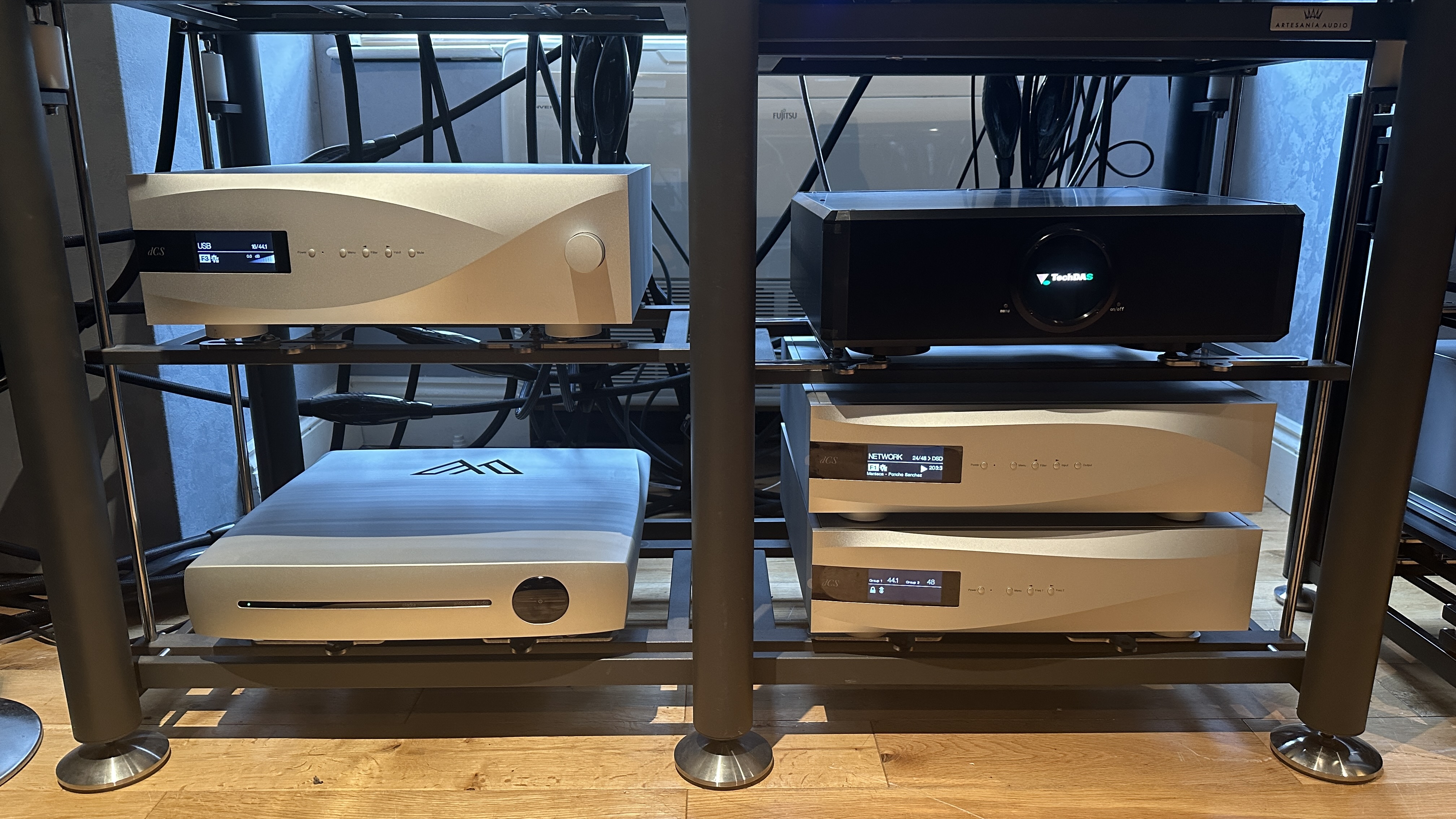 dCS Vivaldi streamer, DAC and Clock on rack