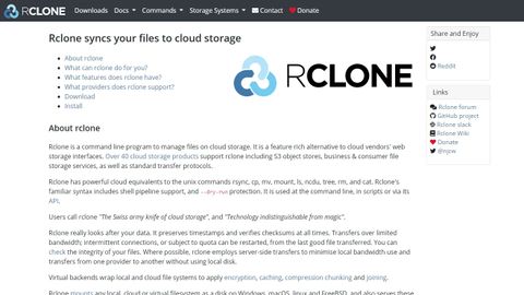 Rclone's homepage