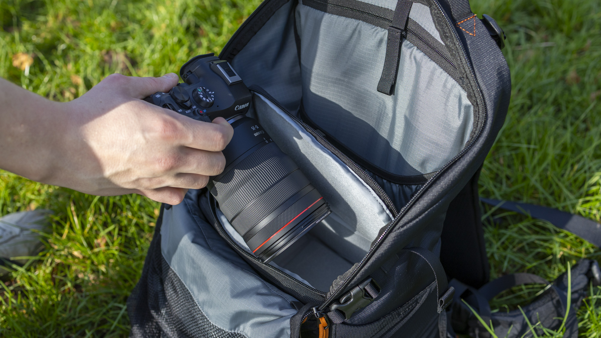 Cotton Carrier Hyker 25L Daypack in use outdoors on a sunny day