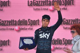 Mikel Landa on the Giro podium after stage 13