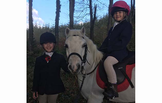 Kaiah Marsh, aged seven, on her section A Mr Pigsy with the Carmarthenshire