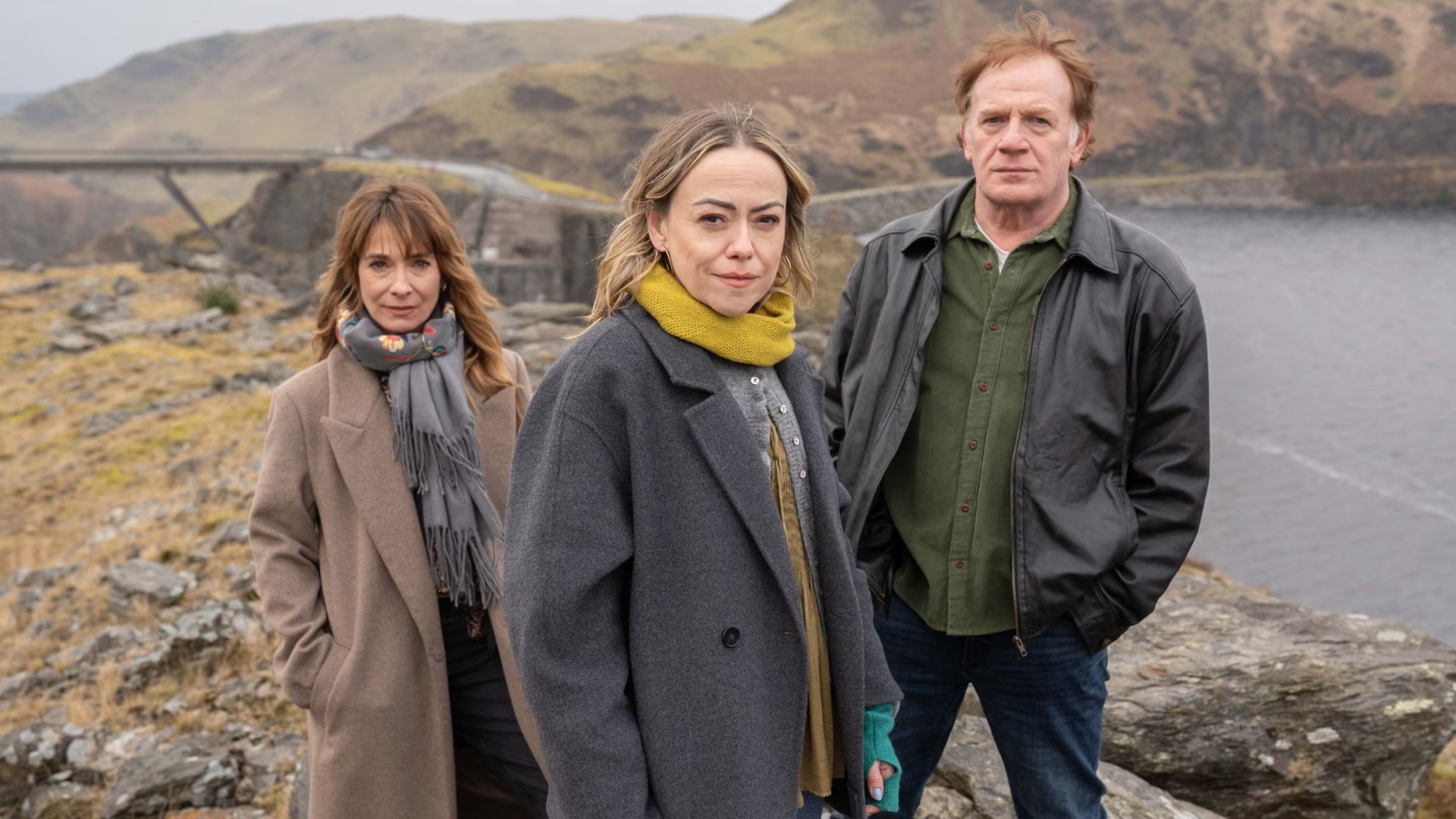 Sian Reese-Williams, Nia Roberts and Mark Lewis Jones in The Light in the Hall: Still Waters