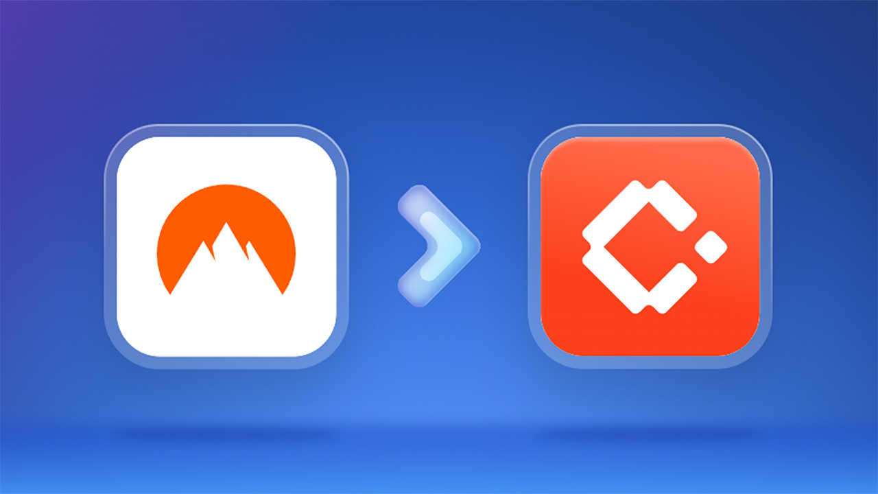 NordVPN graphic showing the NordProtect logo and the new Coveron logo
