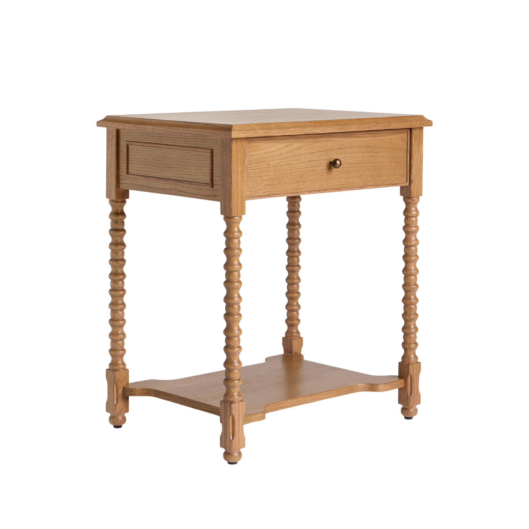 a wood side table