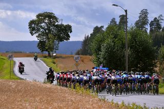 The peloton during stage 2 at 2019 Ladies Tour of Norway