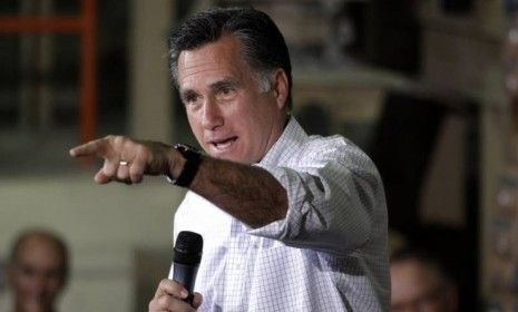 Mitt Romney speaks at a campaign stop in Pittsburgh, Penn., on May 4