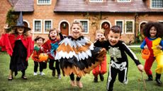 Halloween games illustrated by Children in Halloween costume