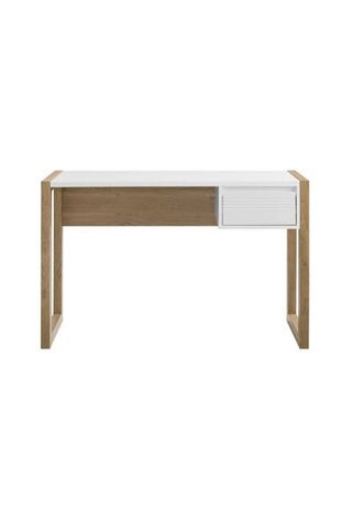 Claudine Chic Two-Tone Writing Desk with Grooved Drawer