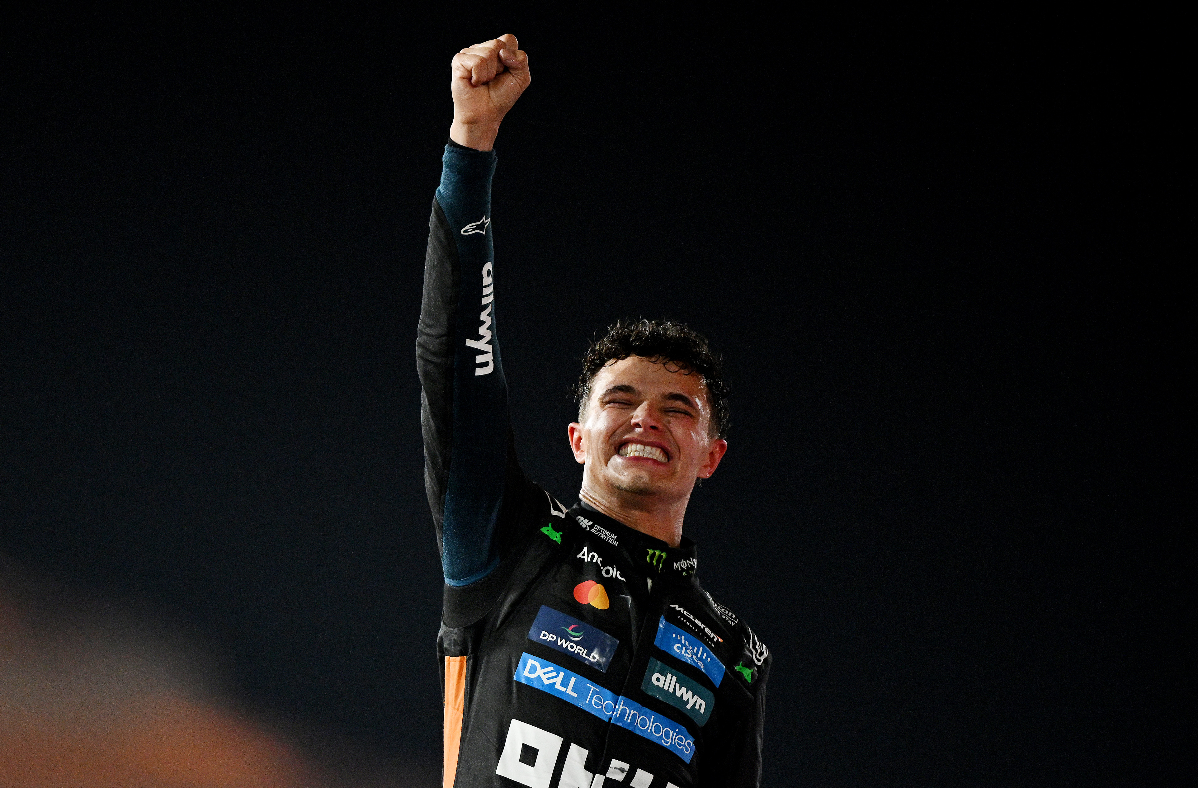 Lando Norris celebrates winning the 2025 F1 World Championship