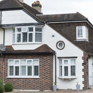 exterior with white wall and white window