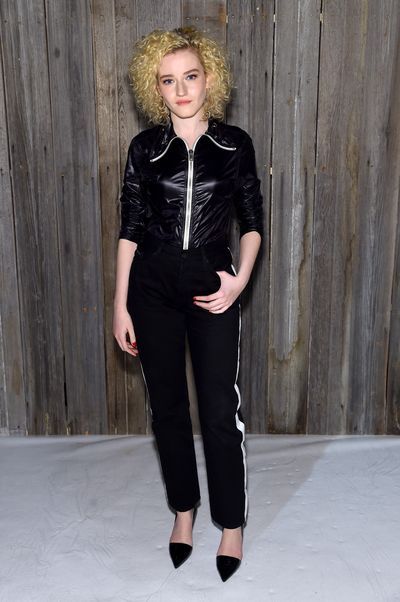 Clothing, Black, Fashion model, Fashion, Leggings, Neck, Fashion show, Trousers, Blond, Waist,