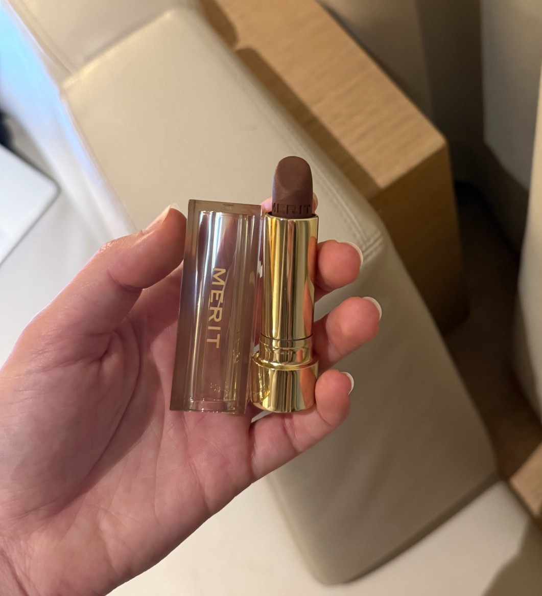 Jamie Schneider testing Merit's Bespoke Lip Blush