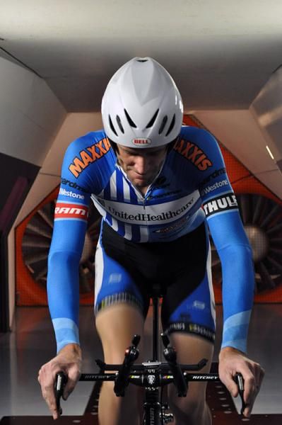 Rory Sutherland (UnitedHealthcare Pro Cycling) in the A2 Wind Tunnel.
