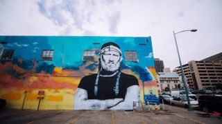 A mural of WIllie Nelson in Austin, Texas