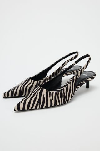 Slingback mit Animal-Print