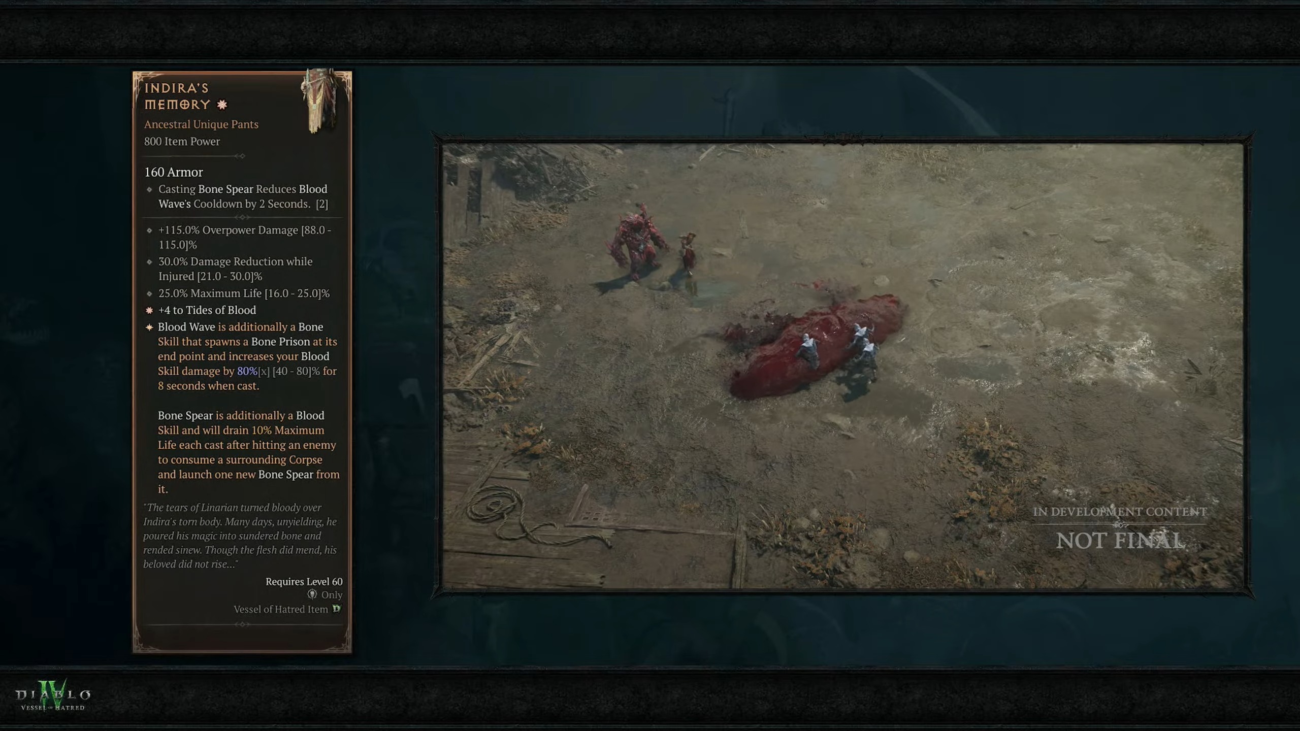 Slides shown during Diablo 4 campfire detailing Necromancer changes