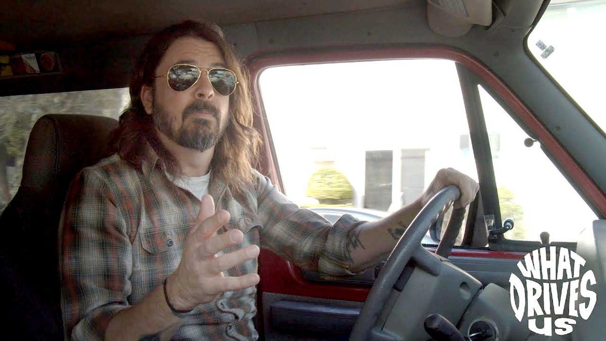 Dave Grohl in a van