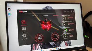 RedMagic software running on Titan 16 Pro gaming laptop