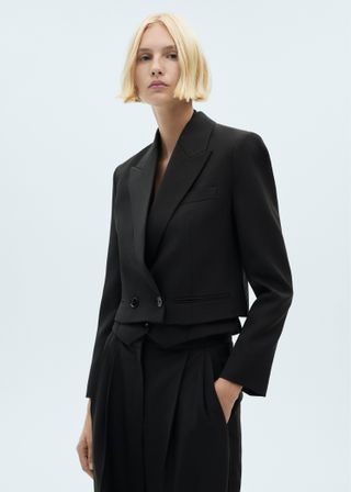 Double-Breasted Cropped Jacket - Women | Mango Usa