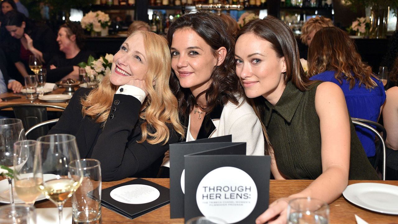 Patricia Clarkson, Katie Holmes and Olivia Wilde at the Through Her Lens workshop at Tribeca Film Festival