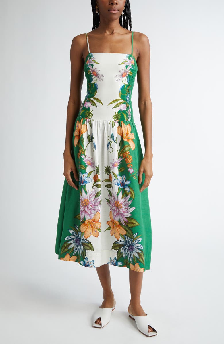 Sweet Bloom Dreamscape Linen Blend Midi Sundress