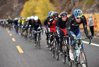 Sam Bewley chases on stage two of the 2014 Tour of Beijing