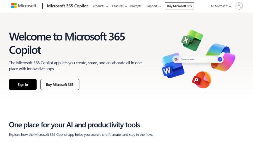 Website screenshot of Microsoft 365 (February, 2026)