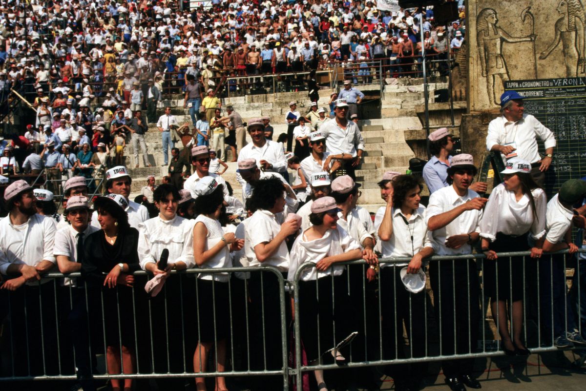 The crowds inside the Arena