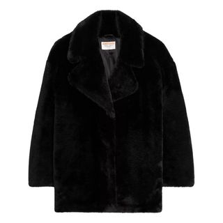 John Lewis black faux fur coat