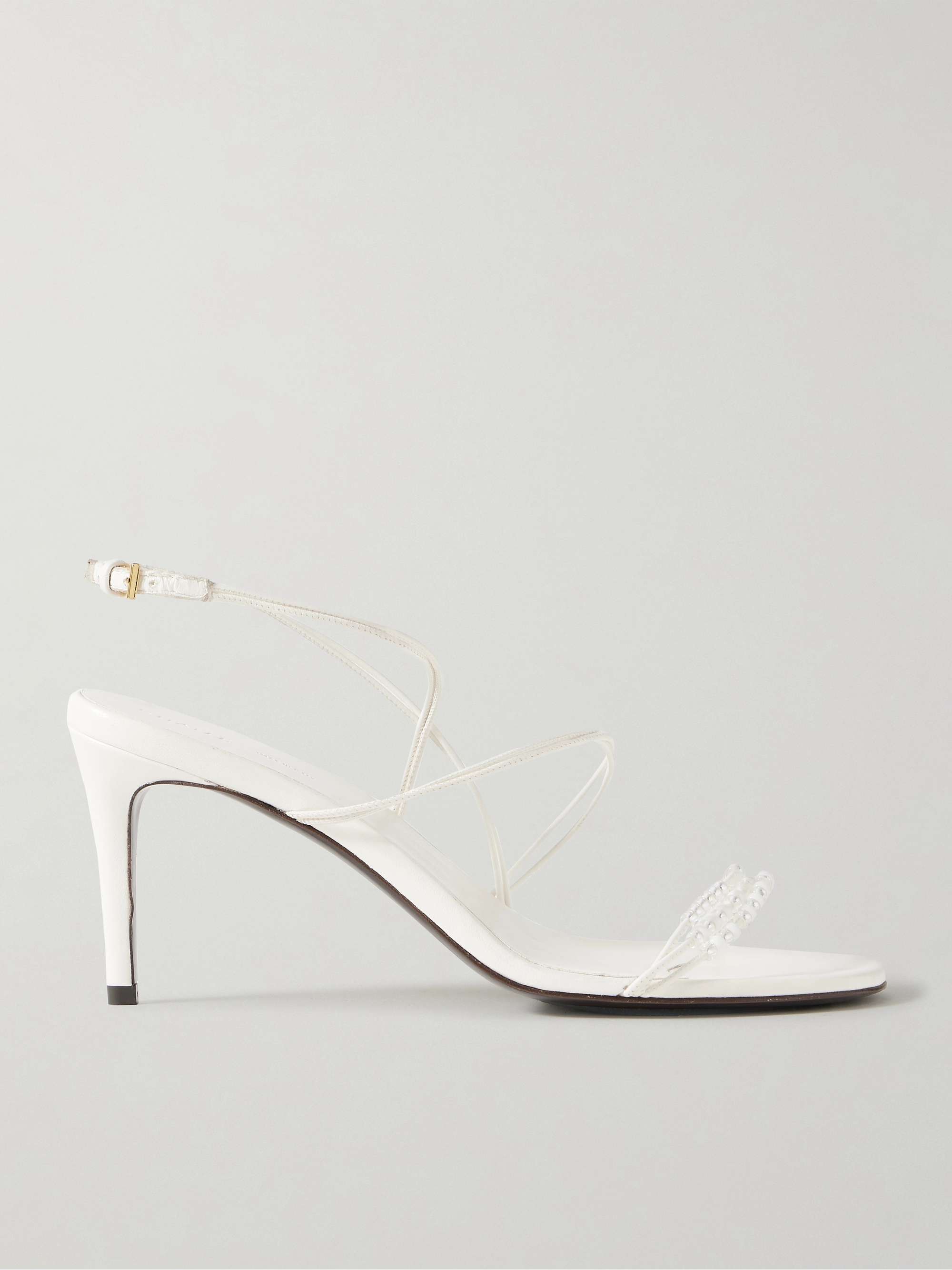 Loop Bead-Embellished Leather Sandals