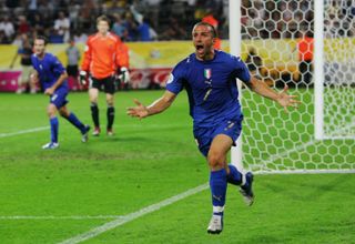 Alessandro Del Piero celebrates after scoring for Italy against Germany in the semi-finals of the 2006 World Cup.