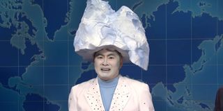 Bowen Yang playing up the Titanic disaster on Saturday Night Live's Weekend Update