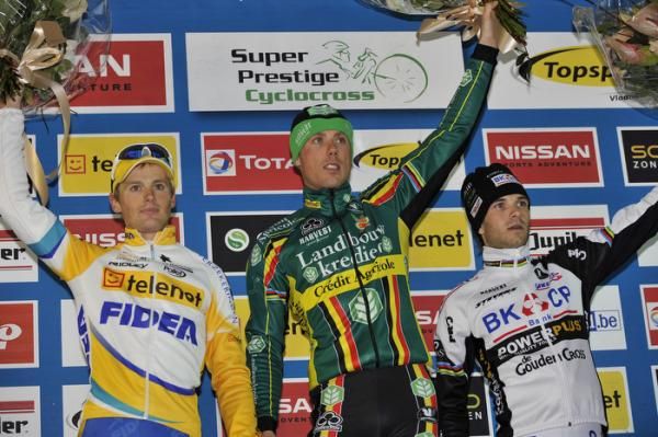 The podium in Gavere: Kevin Pauwels, Sven Nys and Niels Albert
