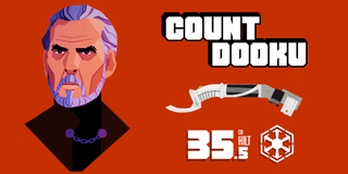 Count Dooku and his lightsaber statistics