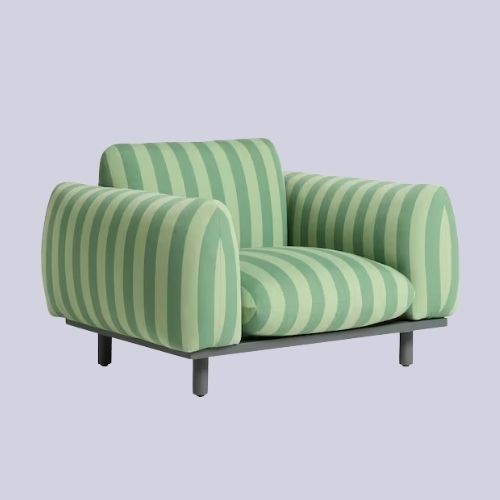 MADE.COM, Samaya Outdoor Garden Lounge Chair in Green Stripe