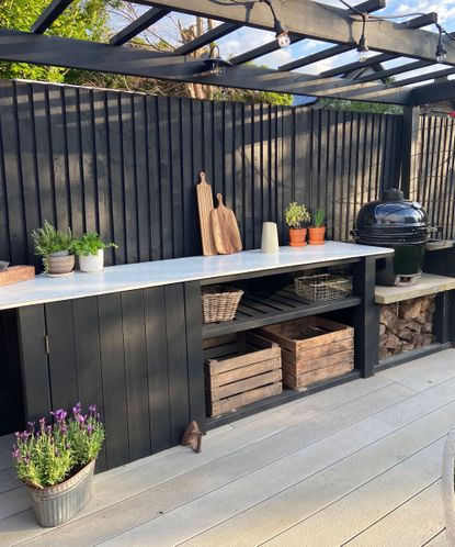 See how couple created DIY outdoor kitchen and pergola for £150 ...