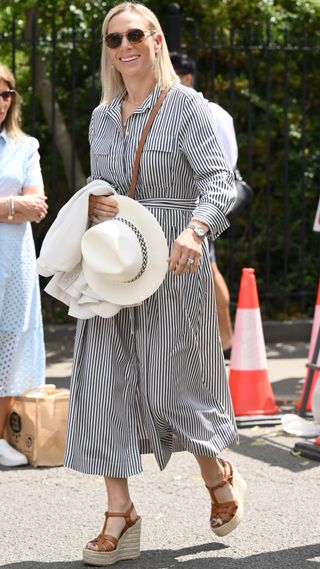 Zara Tindall attends day ten of the Wimbledon Tennis Championships